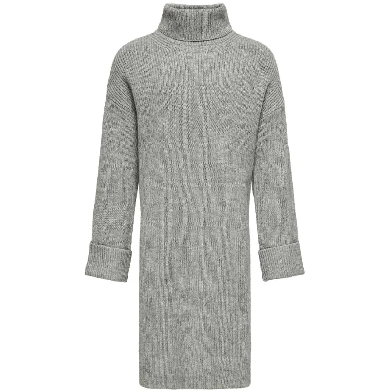 kids ONLY Medium Grey Melange Anne Rollneck Dress Knit