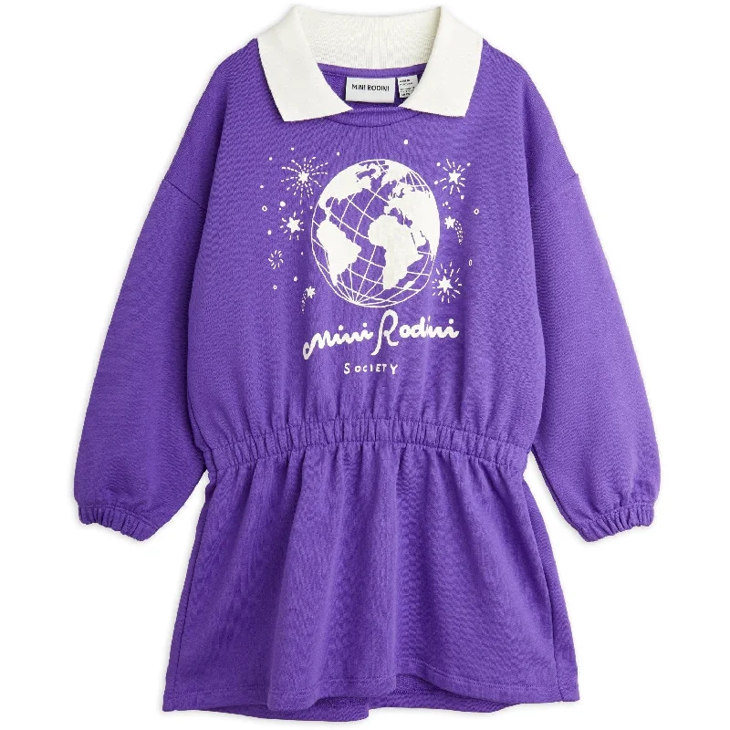 Mini Rodini Purple Mini Rodini Society Sp Sweat Dress