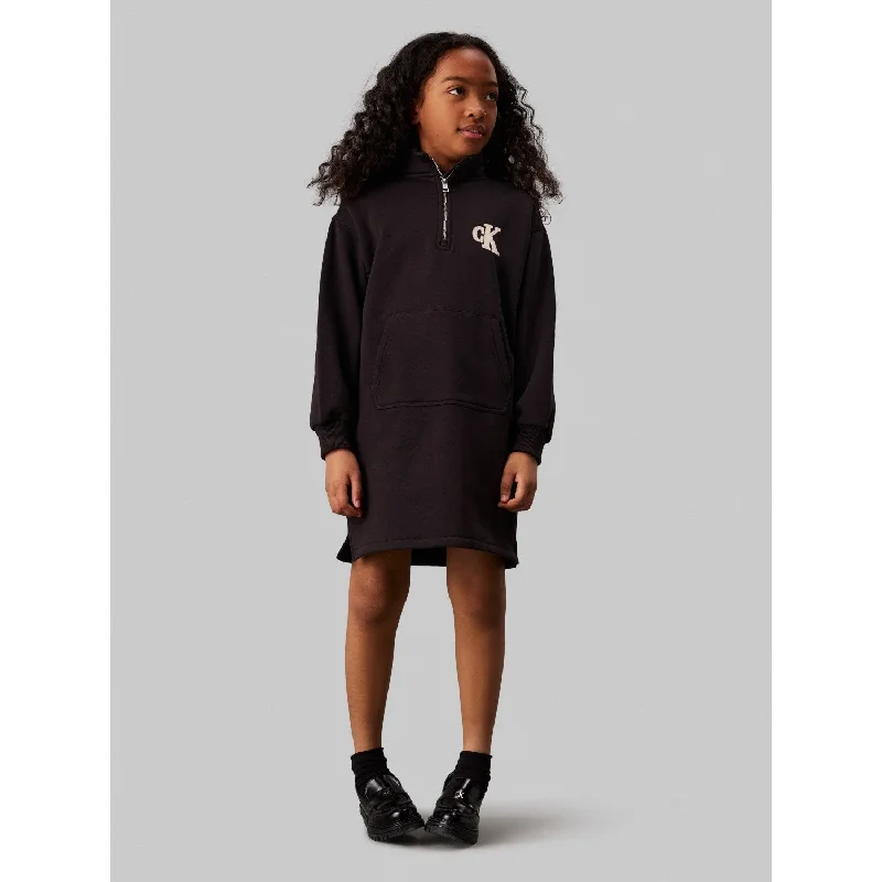 Calvin Klein Ck Black Teddy MonAndram Zip Fleece Dress