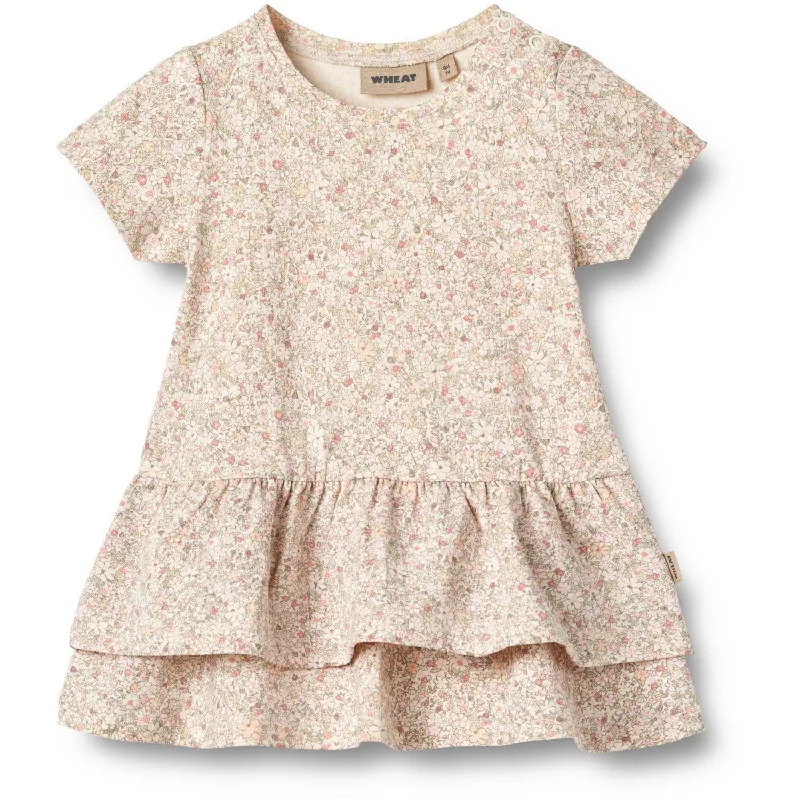 Wheat Cream Flower Meadow Jersey Dress Johanna