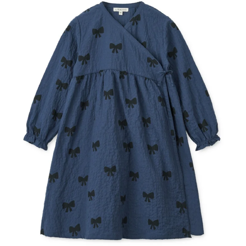 LieWood Bow / Indigo Blue Cleo Printed Dress