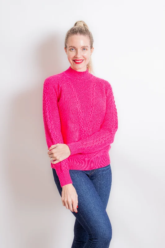 Fuchsia Mock Neck Sweater