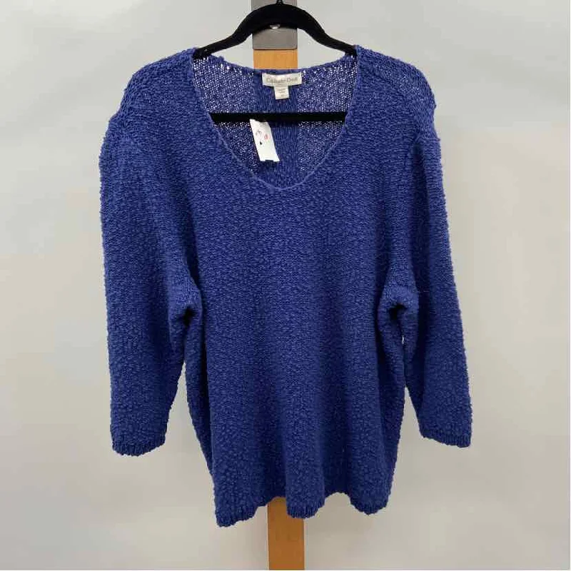 Coldwater Creek Women's Size 2X Blue Nubby Sweater