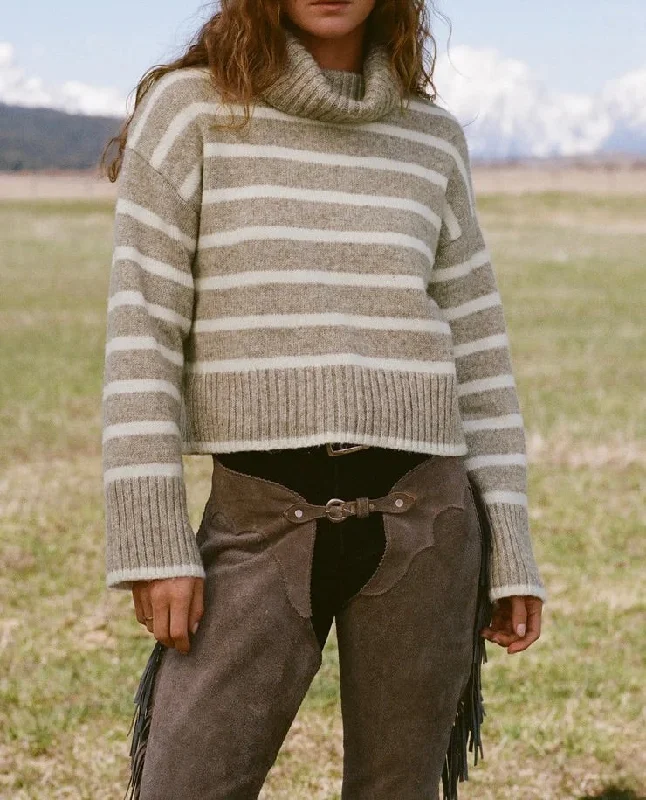 Josephine Stripe Sweater - Heather Taupe