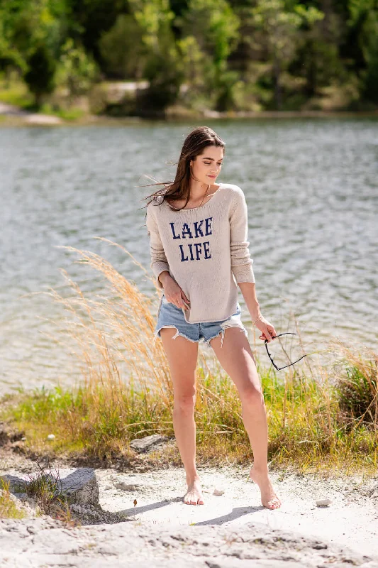 Miracle Lake Life Sweater for Women in Khaki | F139-KHAKIBLUE