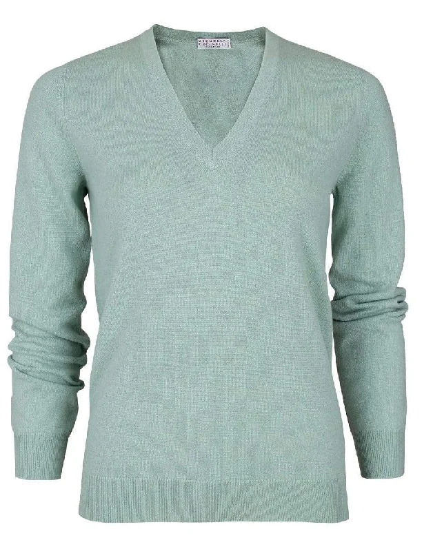 Peppermint Cashmere Basis V-Neck Sweater