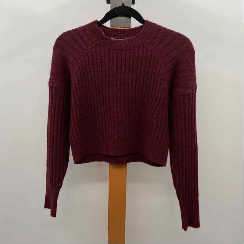 Sophie Rue Women's Size XS maroon Ribbed Sweater