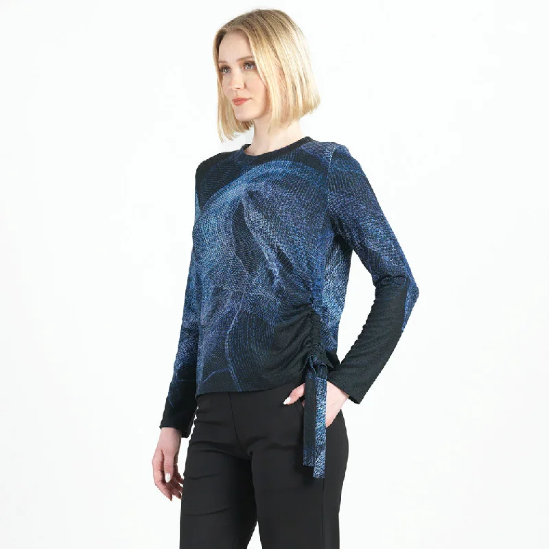 Electric Swirl Purple/ Black Side Pull-Tie Sweater