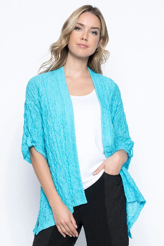 3/4 Sleeve Open Front Jacket