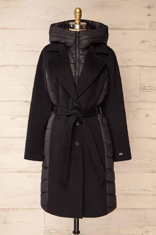 Hadeline Black | Slim-Fit Wool Coat