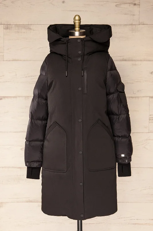 Mikaila Black | Knee-length Quilted Down Jacket