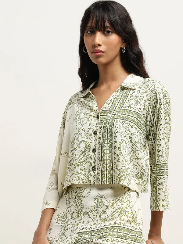 Bombay Paisley Off-White Paisley Shirt