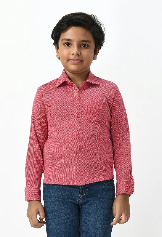 Kids Red Flannel Full Sleeves Shirt