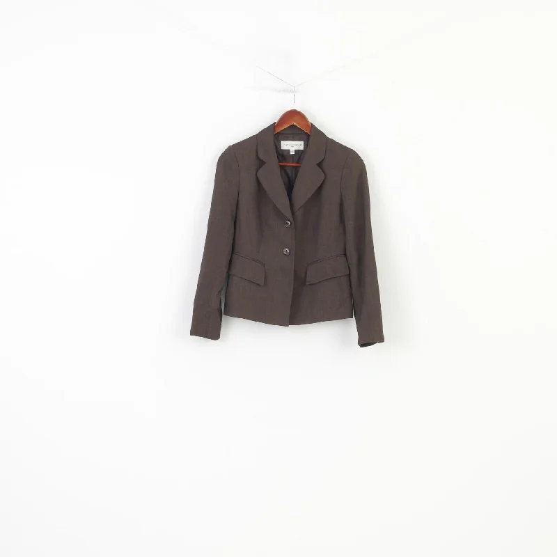 Jones New York Suit Woman 4 Jacket Brown Brasted Collar Petite Vintage Bottoms Blazer Top