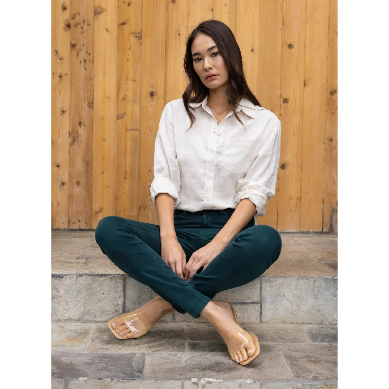 Relaxed Fit Linen Button-Down Shirts - Stone