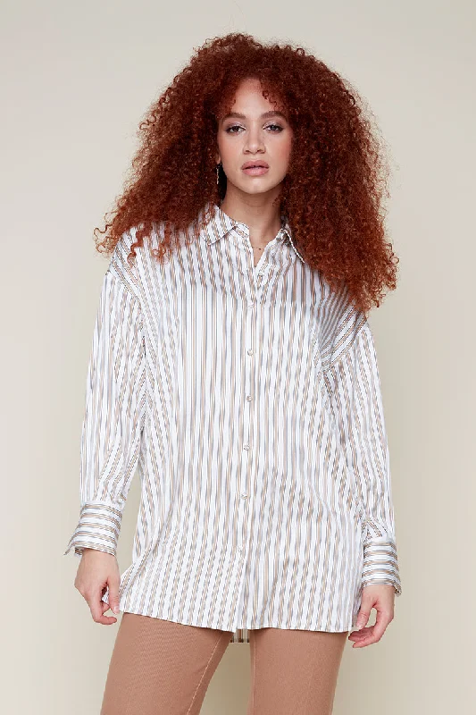 Stripe Button Front Shirt