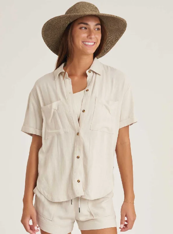 Thrive Société Women's Button Up Shirt - Birch Off White