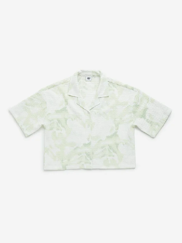 Y&F Kids Lime Abstract Printed Shirt