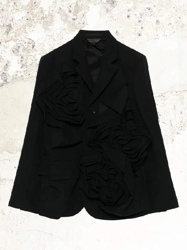 Comme Des Garçons flowers-appliqué blazer