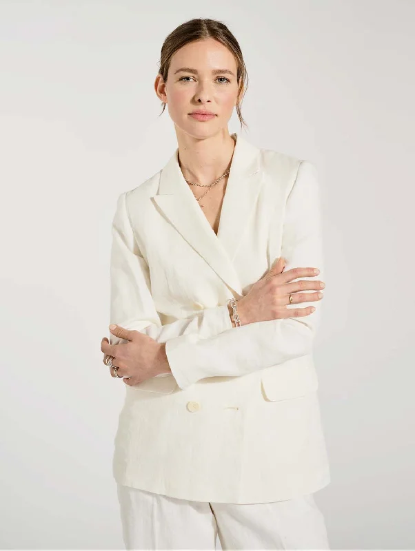 Whitley Linen Blazer | Pure White