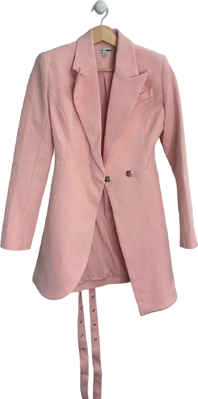 Fashion Nova Pink Belted Tailored Blazer XS