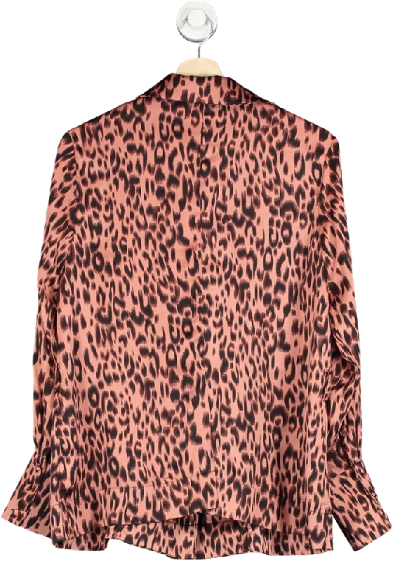 Glamorous Pink Leopard Print Belted Blazer UK 14