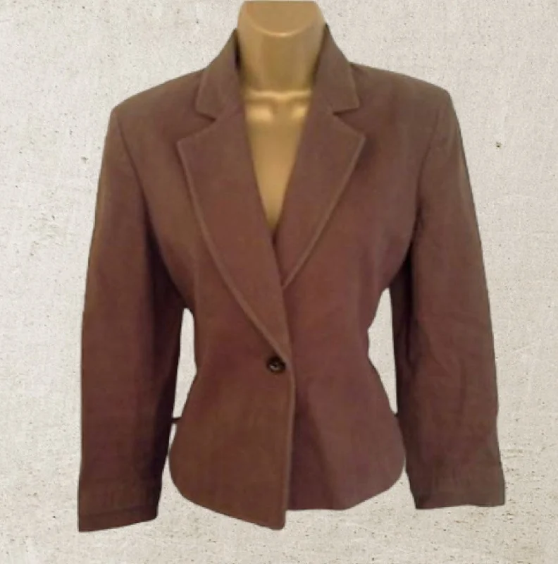 Joseph Khaki Brown Cotton Mix Jacket Blazer UK 10/12 US 6/8  EU 38/40