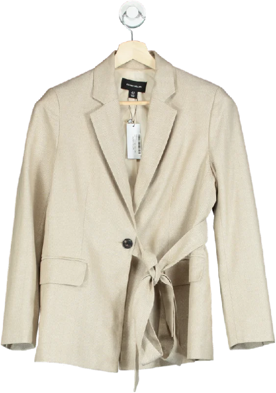 Karen Millen Beige Textured Blazer UK 10