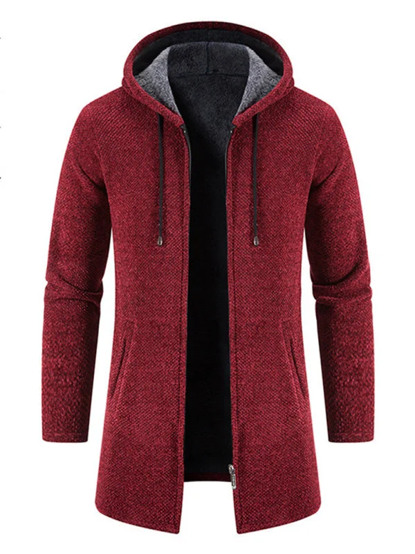 Men's casual  zipper hooded cardigan