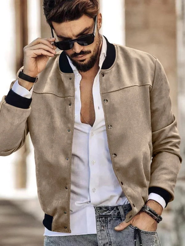 Men's new long sleeve casual cardigan jacket