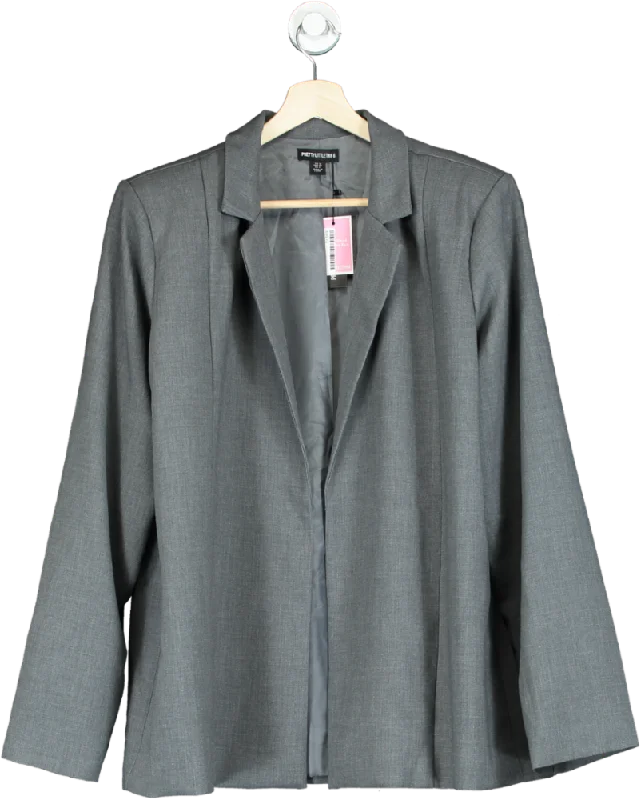 PrettyLittleThing Grey Blazer Coat UK 12