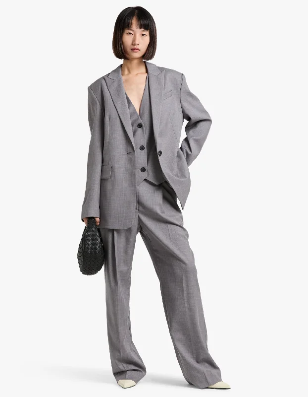 Asher Oversized Tailored Blazer - Steel Grey