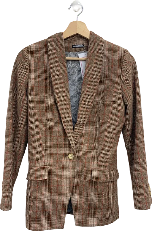 Sumissura Beige and Red Checked Blazer UK XS/S