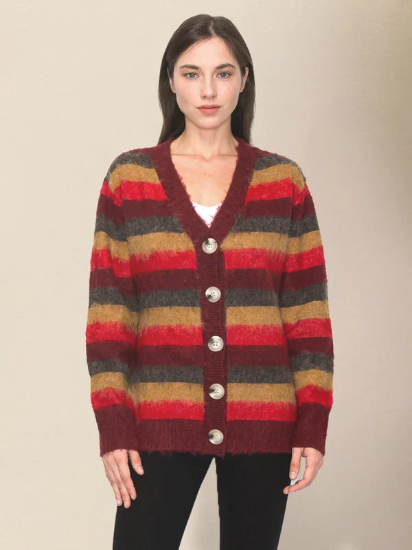 women's casual striped knitted sweater cardiganRP0023556