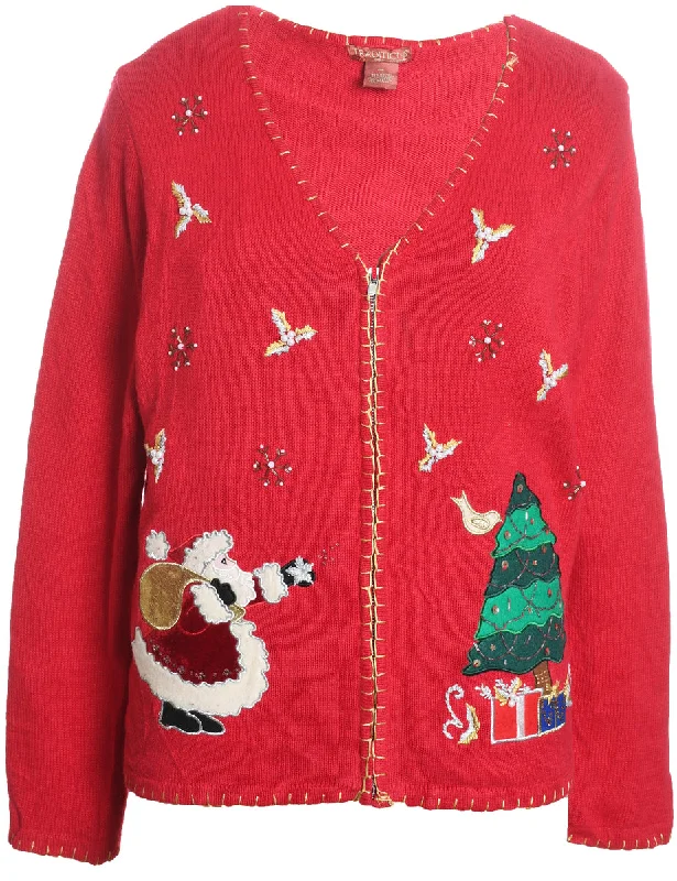 Santa Claus Christmas Cardigan - L