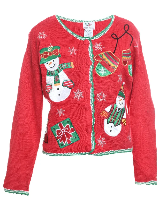 Snowman Christmas Cardigan - M