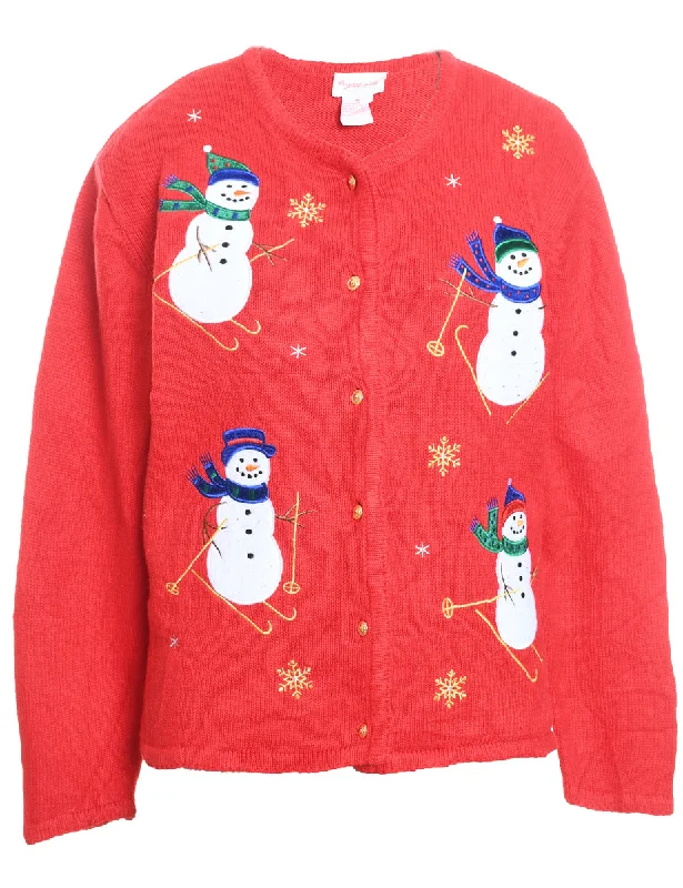 Snowman Christmas Cardigan - M