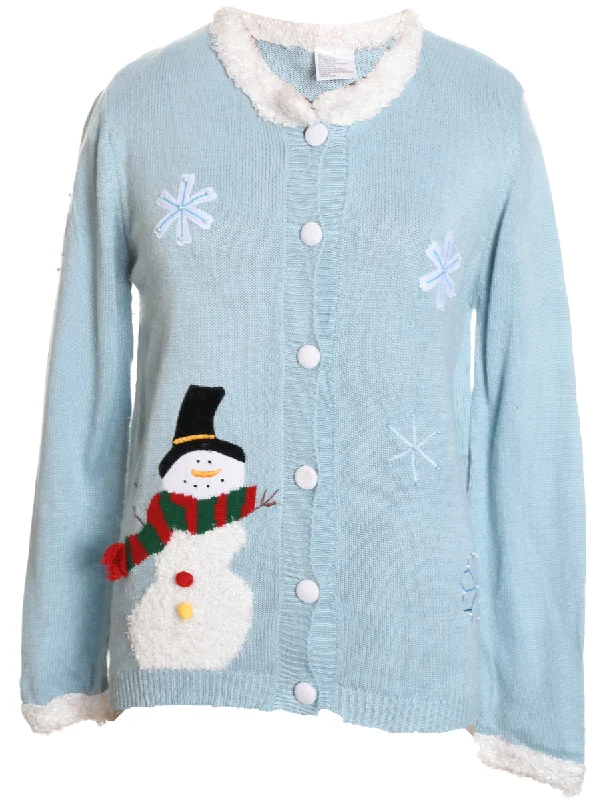 Snowman Christmas Cardigan - M