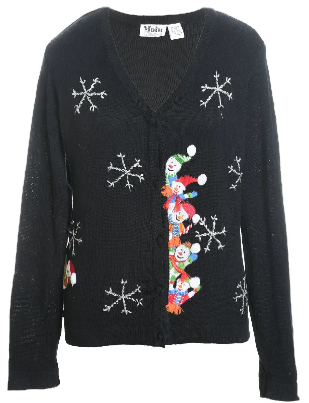 Snowman Christmas Cardigan - M