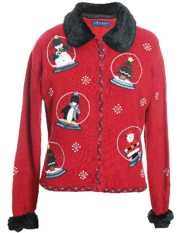 Snowman Christmas Cardigan - M