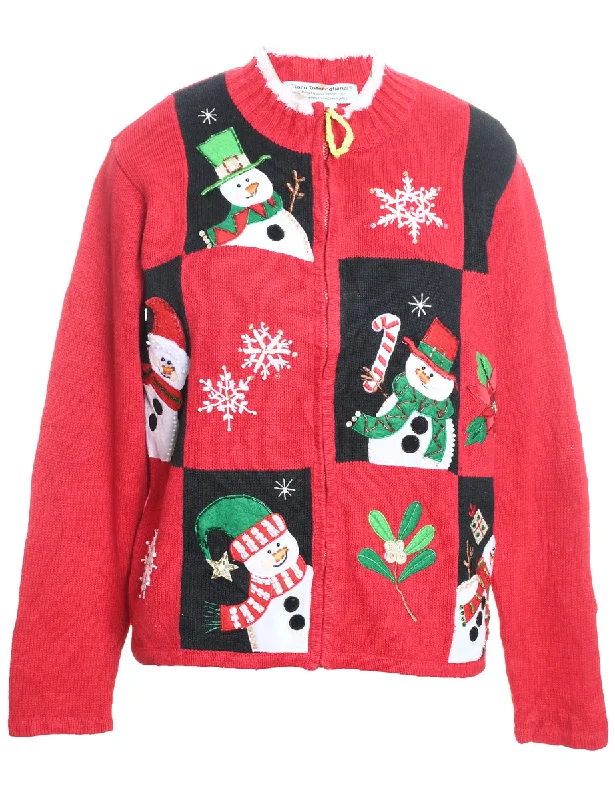 Snowman Christmas Cardigan - M