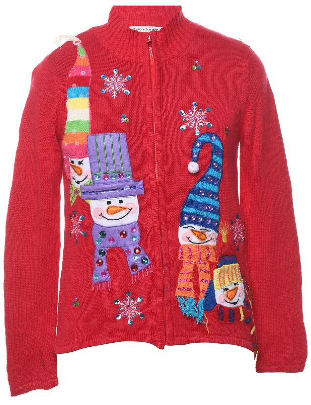 Snowman Christmas Cardigan - S