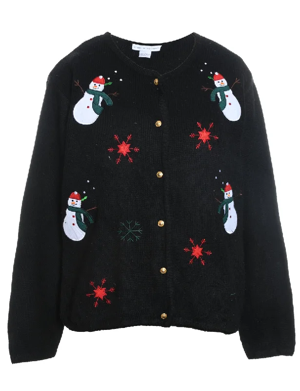 Snowman Christmas Cardigan - S