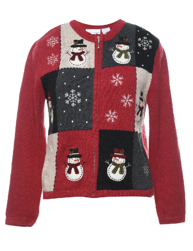 Snowman Christmas Cardigan - S