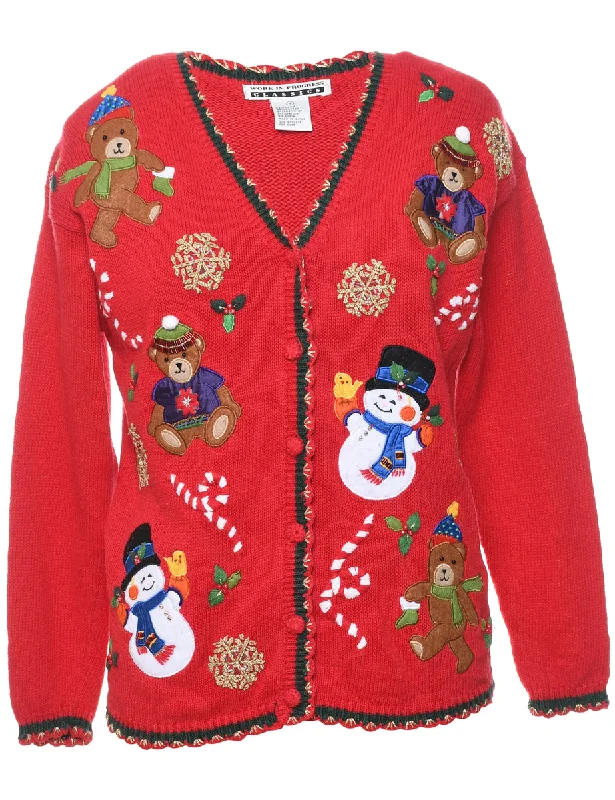 Snowman Christmas Cardigan - S