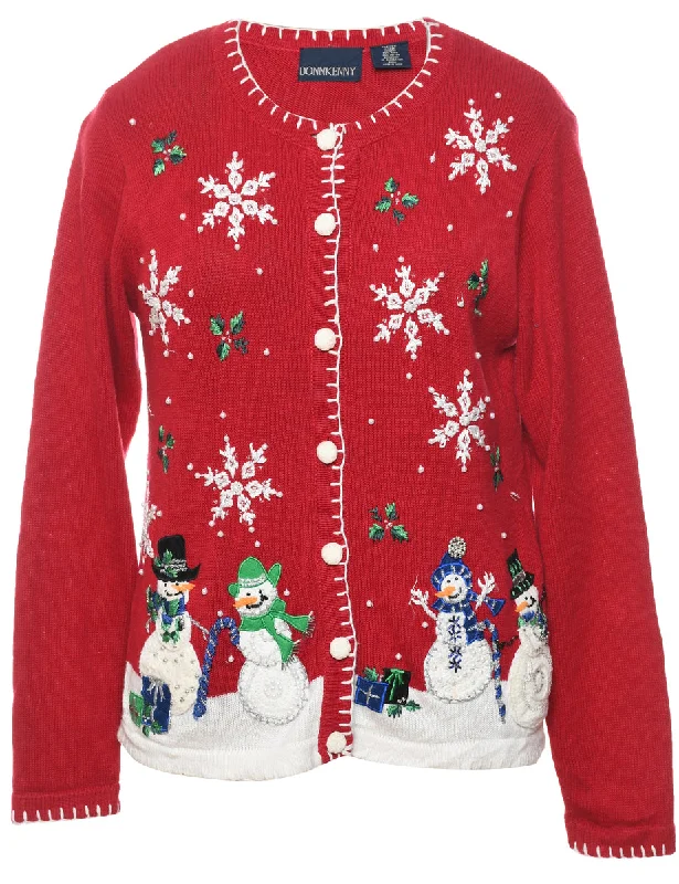 Snowman Christmas Cardigan - S