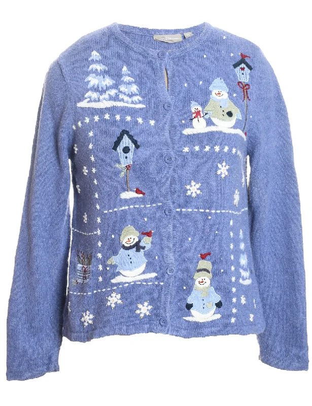 Snowman Christmas Cardigan - S