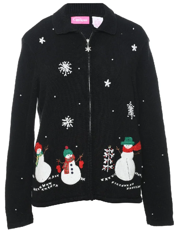 Snowman Christmas Cardigan - S