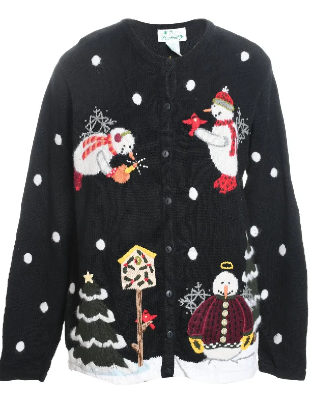 Snowman Christmas Cardigan - S