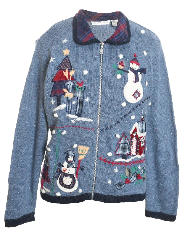 Snowman Christmas Cardigan - XL